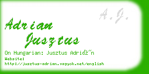 adrian jusztus business card